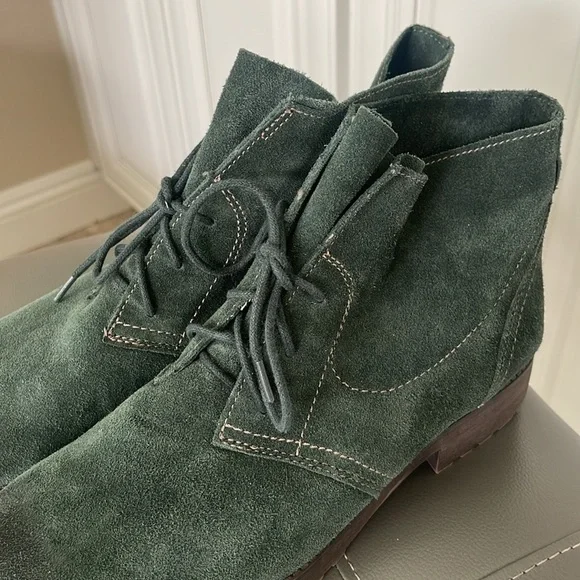 Naturalizer Women's Endellion Green Suede Leather lace up booties Sz 11M - Picture 7 of 16